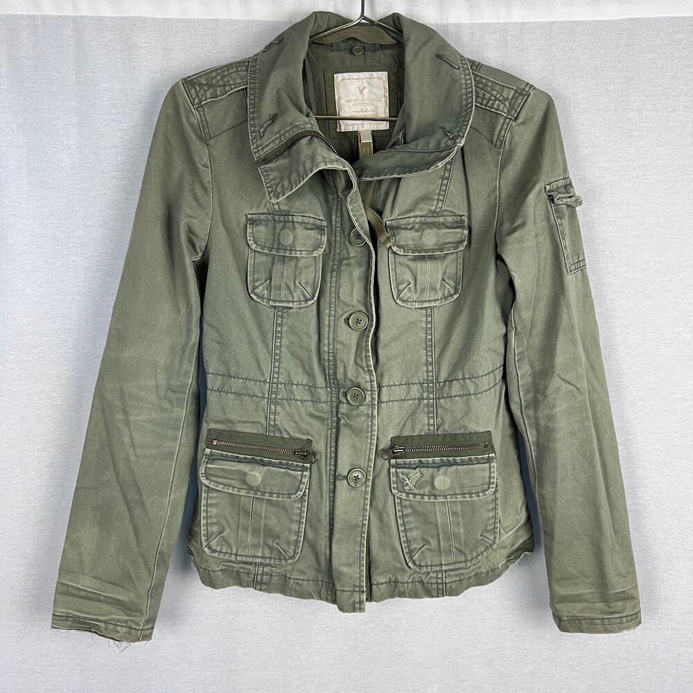 Vintage Y2K American Eagle Jacket Field Utility Military Green Grunge Bella Swan